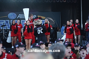 Bearcat Cheerleaders at Sugar Bowl Pep Rally