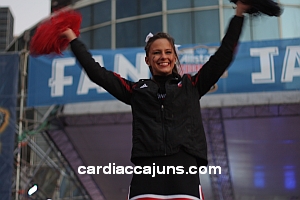 UC Bearcat Cheerleader at Sugar Bowl Pep Rally