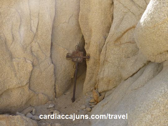 View of Death Cross on Hike over rocks to Divorce Beach Cabo San Lucas