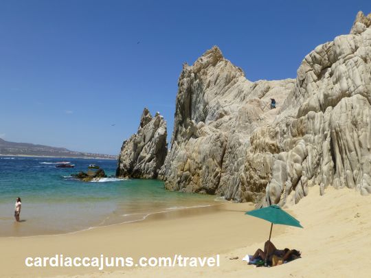 View of Lover's Beach in Cabo looking towards Neptune's Finger